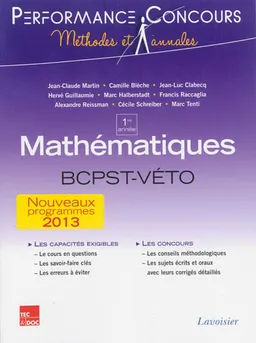 Mathématiques BCPST-Véto 1re année : nouveaux programmes 2013 | 