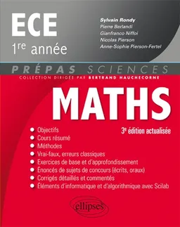 Maths ECE 1re année | Pierre Berlandi, Gianfranco Niffoi, Nicolas Pierson, Anne-Sophie Pierson-Fertel, Sylvain Rondy