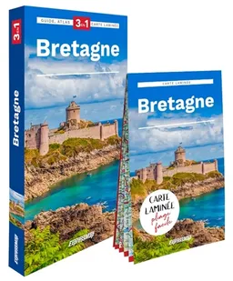 Bretagne : 3 en 1 : guide, atlas, carte laminée | Marjolaine Petit