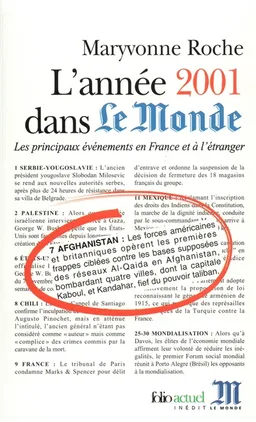 L'année 2001 dans Le Monde : les principaux événements en France et à l'étranger | Le Monde (périodique), Maryvonne Roche