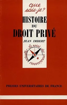 Histoire du droit privé | Jean Imbert