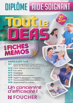 Tout le DEAS en fiches mémos : diplôme aide-soignant : modules 1 à 8 | Kamel Abbadi