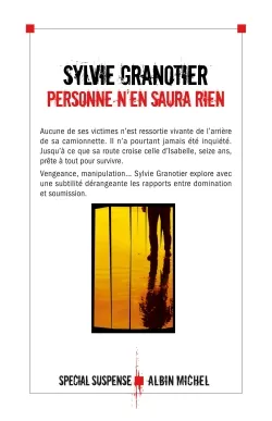 Personne n'en saura rien | Sylvie Granotier