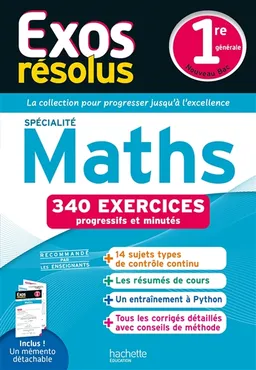 Maths spécialité 1re générale : 340 exercices progressifs et minutés : nouveau bac | Claudine Renard, Geneviève Guillaumin
