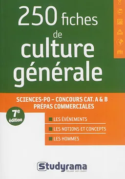 250 fiches de culture générale : Sciences Po, concours cat. A & B, prépas commerciales : les événements, les notions et concepts, les hommes | Annie Reithmann, François Firmin