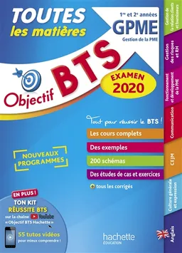 BTS GPME gestion de la PME, 1re et 2e années : toutes les matières : nouveaux programmes, examen 2020 | 