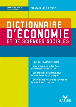 Dictionnaire d'économie et de sciences sociales | Jean-Yves Capul, Olivier Garnier