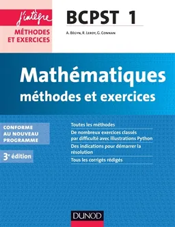 Maths, BCPST 1 : méthodes et exercices - Arnaud Bégyn, Guillaume Connan ...