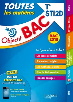 Toutes les matières, terminale STI2D : bac 2018 | 
