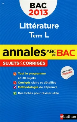 Littérature, terminale L : bac 2013 | 