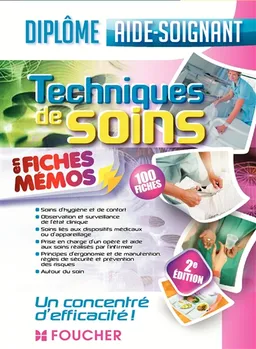 Techniques de soins en fiches mémos : diplôme d'aide-soignant : 100 fiches | Kamel Abbadi