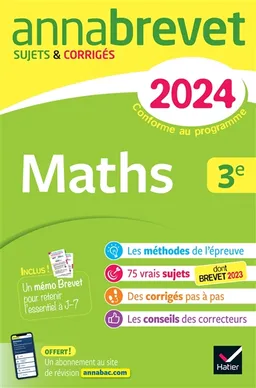 Maths 3e : brevet 2024 | Emmanuelle Michaud, Jérôme Boudier, Bernard Demeillers