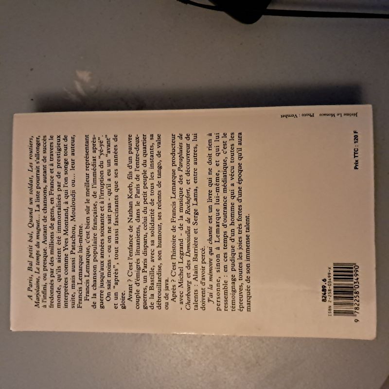 J'ai la mémoire qui chante | Francis Lemarque