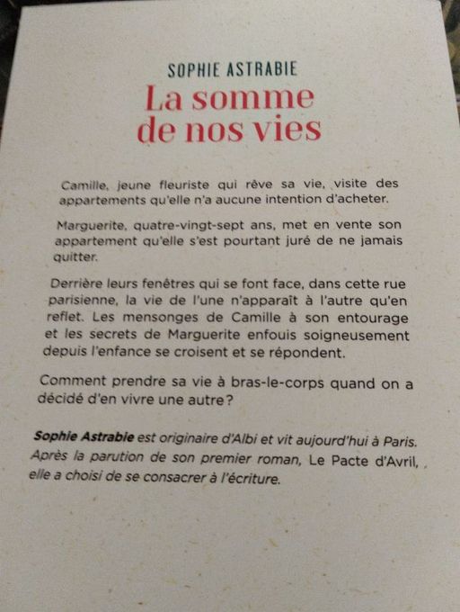 La somme de nos vies | Sophie Astrabie