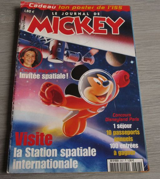 LE JOURNAL DE MICKEY N° 2607 : CLAUDIE HAIGNERE, LA STATION SPATIALE INTERNATIONALE | incon