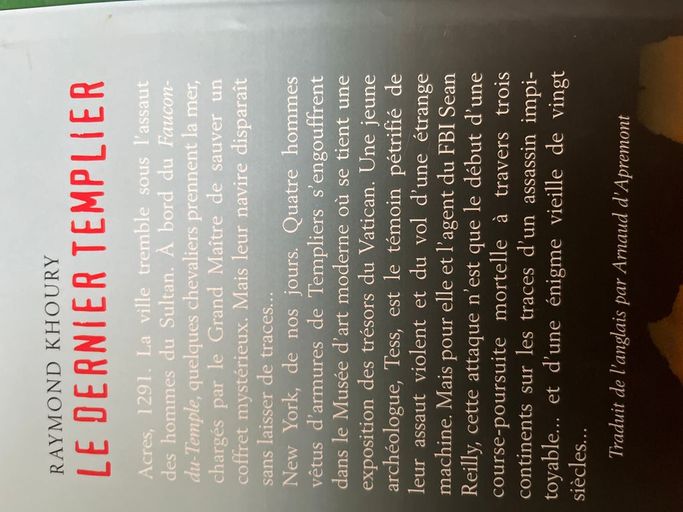 Le dernier templier | Raymond khoury