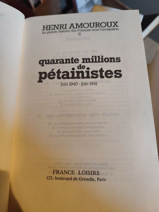 Quarante millions de pétainistes | Henri amouroux