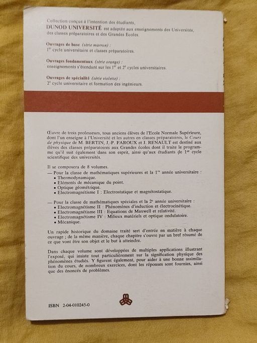 Éléments de mécanique du point | Bertin faroux Renault