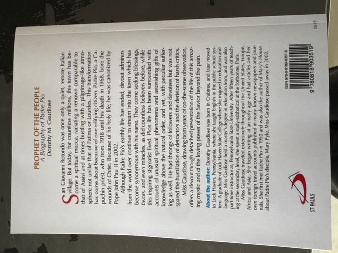 Prophet of the people a biography of padre puo | Dorothy m.Gaudiose