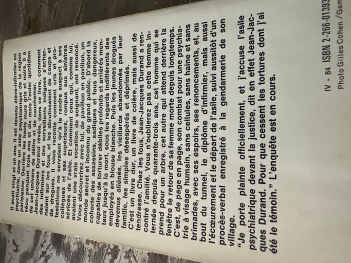 Moi, l’infirmier des fous | Jean jacques Durand