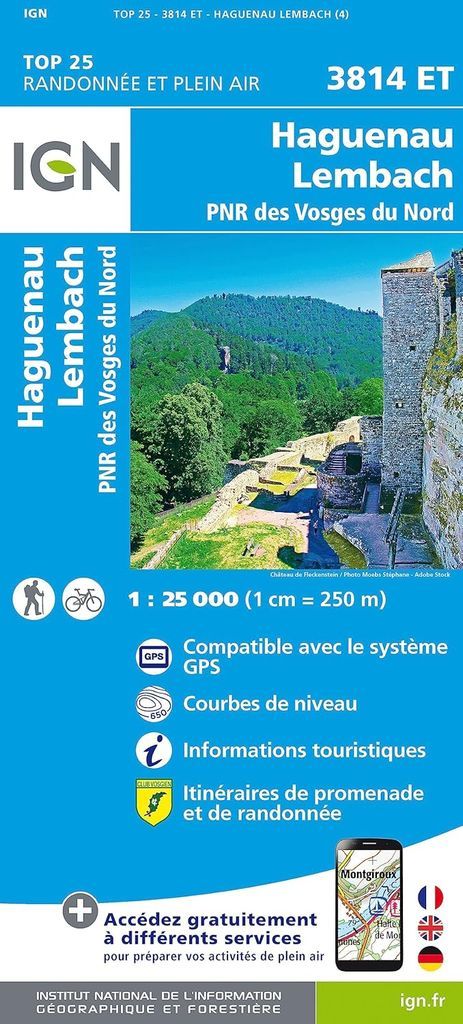 IGN Randonnée 3814 ET Haguenau / Lembach | IGN
