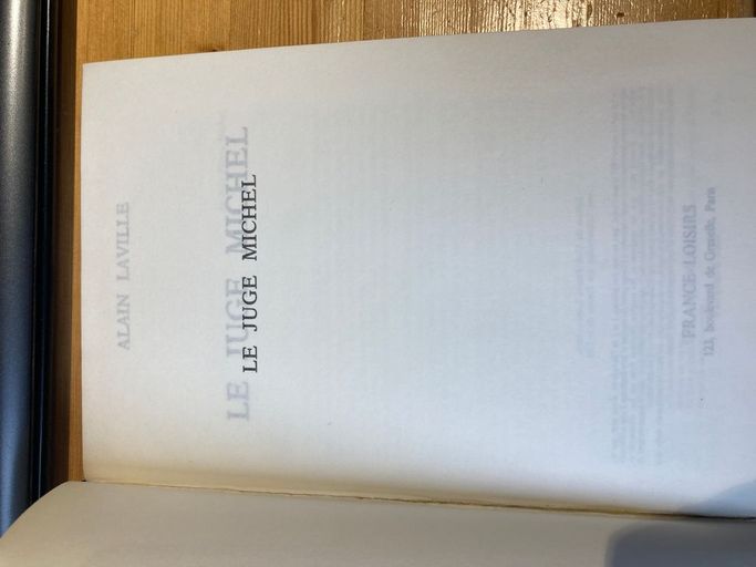 Le juge Michel | Alain Laville