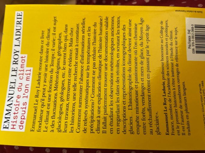 Histoire du climat depuis l’an mil tome 1 | Emmanuel Le Roy Ladurie